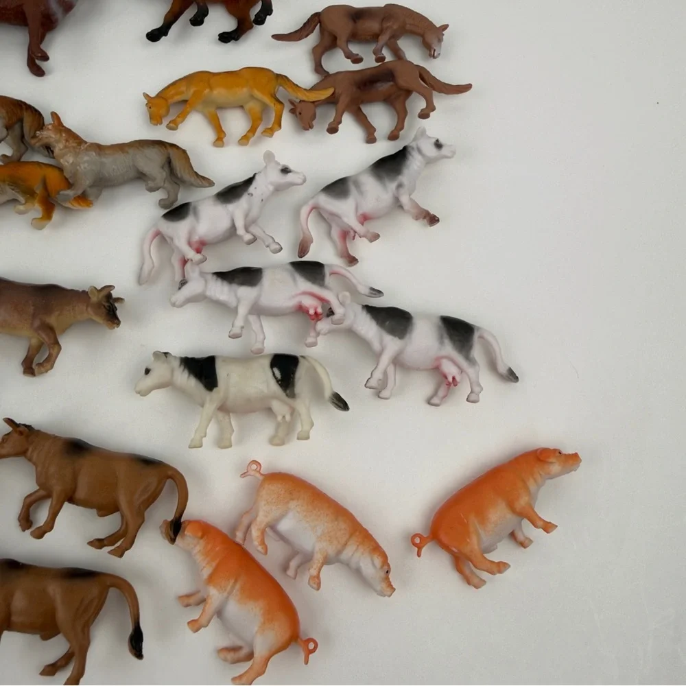 Safari Ltd Farmer Mike Animal Figures Lot Cows Chickens Elk Toys